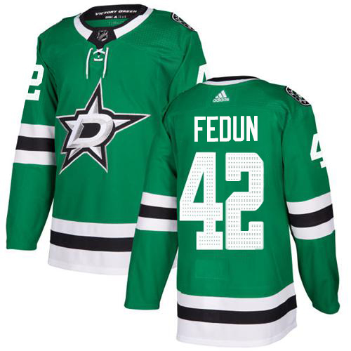 Adidas Men Dallas Stars #42 Taylor Fedun Green Home Authentic Stitched NHL Jersey->dallas stars->NHL Jersey